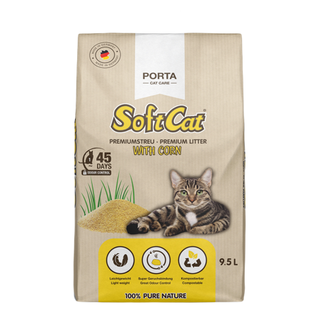 SoftCat - Mais - papirpose 9,5 L - Katt - Kattesand & kattestrø - Økologisk kattesand og kattestrø - ZOO.no