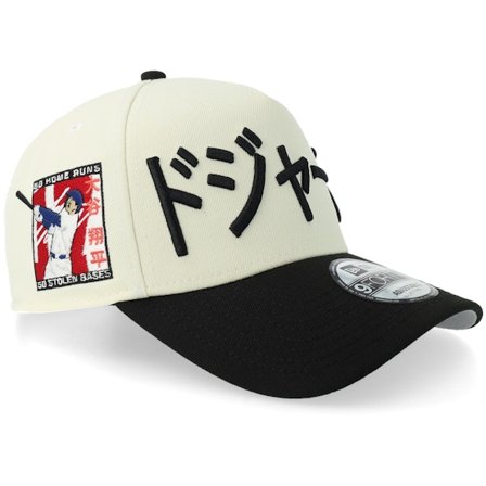 New Era - MLB White adjustable Czapka Z Daszkiem - Hatstore Exclusive x Los Angeles Dodgers 9FORTY 50 Home Runs Chrome/Black A-frame Adjustable @ 