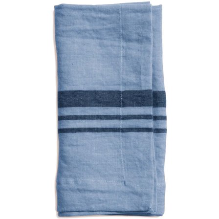 Top drawer Serviett LITTLEWOOD i linné, stripe, Misty Blue, 4-pack' - 'Blå