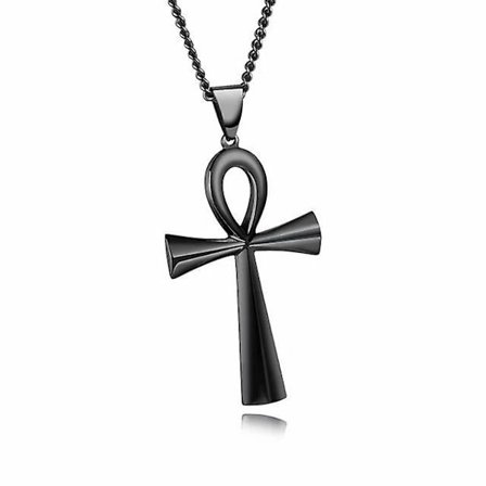 Ankh-kors Halskæde til Mand Kvinde Antikke Egypten Symbol for Liv og Evighed Amulet Bøn Smykker Ankh Vedhæng Halskæde Sort