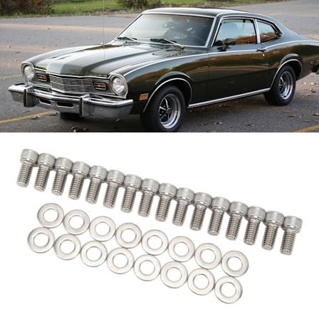 16-pack Cylinderhuvudbultar i Rostfritt Stål - Ersättning för Ford Small Block SBF 260 289 302 351W 351M 400M 351C