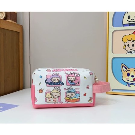 Labub Handbag, Small Square Bag, Portable Makeup Bag for Women, Large Capacity Skincare Travel Bag, Storage Bag