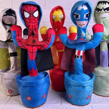 Superhelte Dansende Kaktus Elektronisk Spider-man Legetøj Baby Blød Plys Dukke Kan Synge Og Danse Stemme Interaktiv Fødselsdagsgave