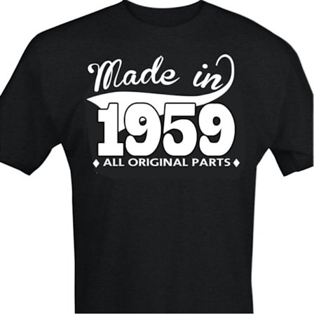 Svart T-shirt med design - Made in 1959 - All original parts