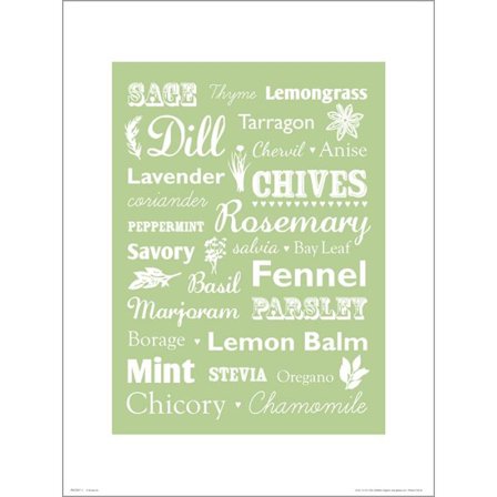 Exklusivt Art Print - Herbs - Kryddor - Text