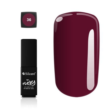 Silcare - Flexy - Hybrid Gel - Color: 36 - 4,5 Gram Vin, Röd