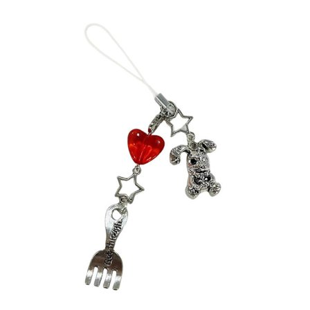 Tomat/Gaffel/Ske Nøglering Charm med Håndlavede Perler Resin Dekoration til Tasker og Telefoner Moderigtig Gave til Damer