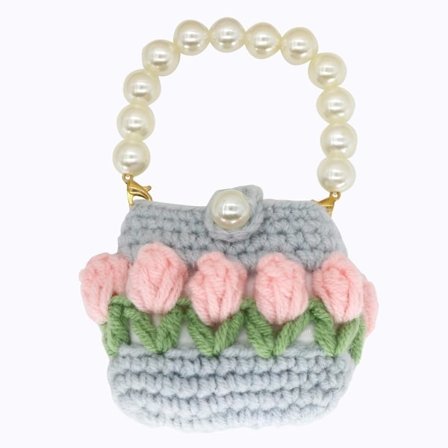 Hæklet Tulipan Kæde Hovedtelefon Etui Håndlavet Strikning Kompatibel med AirPod 3. Generation