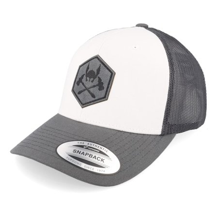 Vikings - Branco trucker Boné - Hammers And Helmet Cross Dark Grey/White Trucker @ Hatstore