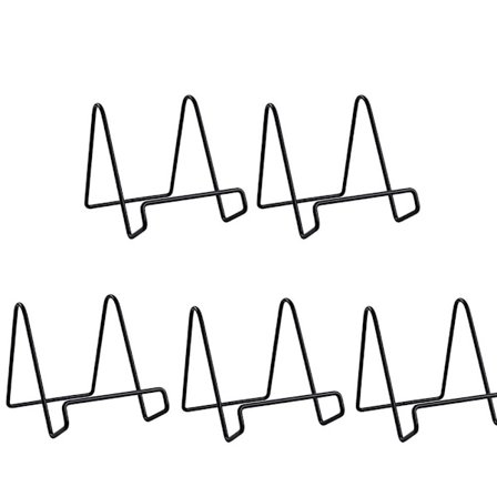 5 pakker Tallerkenstativ Bilderammestativ SVART STOR