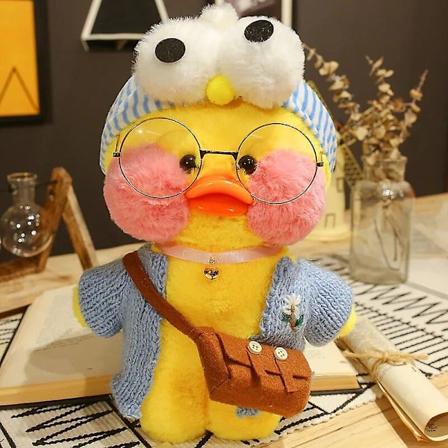30cm Søt Lalafanfan Cafe And Plushleke Kawaii Lalafanfan Andedukke Myk Utstoppa Dyre-Pute Bursdagsgaver For Barn B9 25-30cm