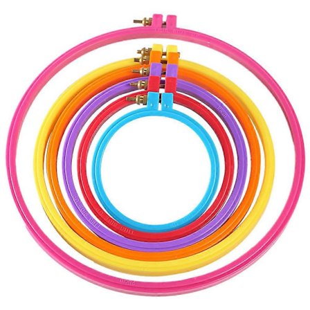 6 st Plast Broderi Cirkel Ram Justerbar Korsstygn DIY Hantverk Cirkel Sömnad Manuellt Verktyg