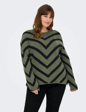 ONLY Carmakoma Careliza L/S Pullover Knt Noos - Green - 46-48