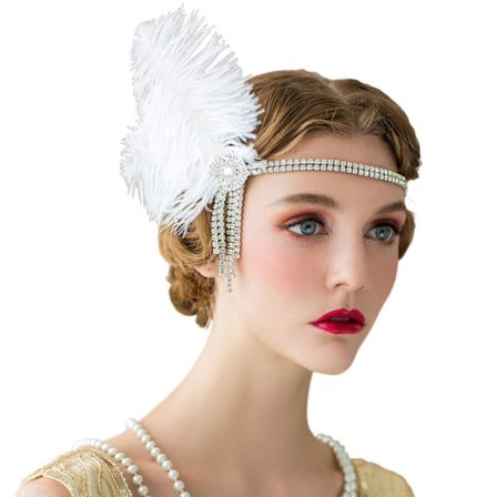 Höyhenpanta Gatsby Year Feather Crown Gatsby Flapper Accesso