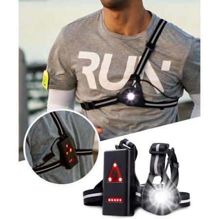 USB Uppladdningsbar Pannlampa för Löpning med 500 Lumen LED-belysning, 90 Graders Justerbar Vinkel och 3 Lägen.