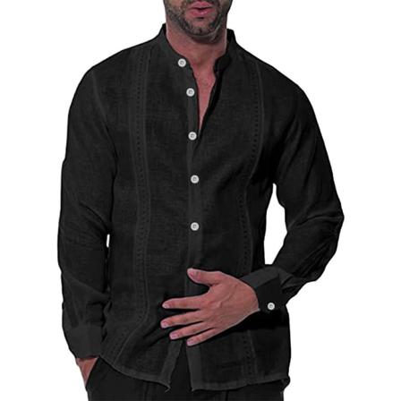 Män Button Down Toppar Långärmad Blus