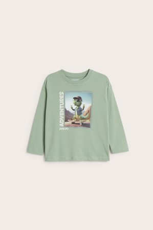 Kappahl | Långärmad t-shirt med tryck | Grön