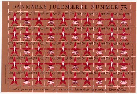 Danmark - julmärkeark 1978 - Utakket på den venstre side - Ubrugt eller foldet