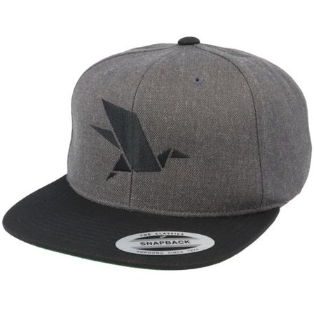 Origami - Grå snapback Keps - Bird Logo Charcoal Snapback @ Hatstore