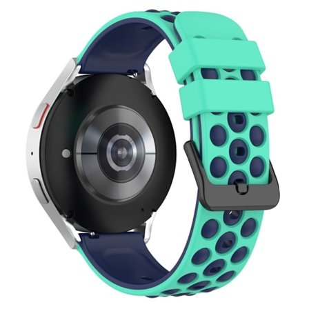 22 mm Huawei Watch GT 3 Pro 46 mm / Garmin Venu 2 dubbelfärgat klockarmband i silikon - Teal Midnattsblå