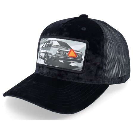 Calza Pennello - Svart trucker Keps - Epa Car Pop Art Velvet Black A-Frame Trucker @ Hatstore