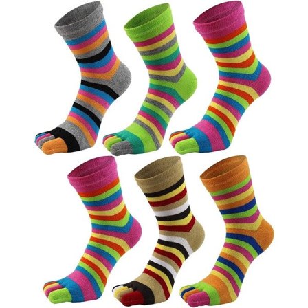 Kvinders tåstrømper 5 fingre bomuld svedtransporterende Athletic 6-pak