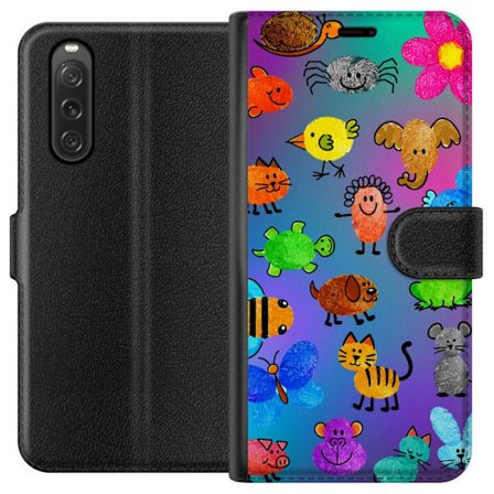 Kompatibelt Lommeboketui til Sony Xperia 10 V Little Scribble Friends