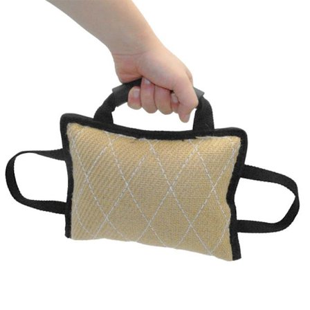 Slitstark hundträningskuddfodral för bitning med handtag