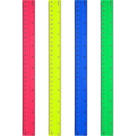 Muovista suorat viivottimet Muoviviivain Mittausväline Oppilaille Kouluun Toimistoon (12 tuumaa, Värillinen) 4 kpl
