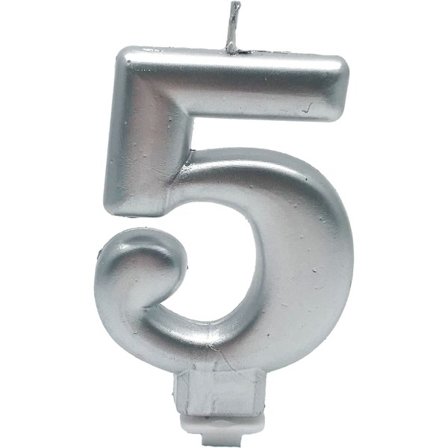 Gaggs Party Pack Numerokynttilä 5 Hopea