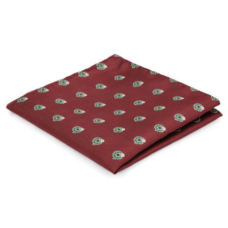 Burgundy Christmas Pocket Square for Men - Christmas ties