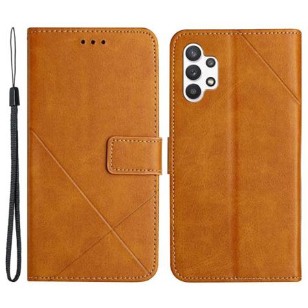 Samsung A13 4g Embossed Plånboksfodral I Pu-läder - Ljusbrun Ljusbrun