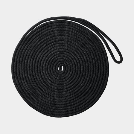 Landvasten met gesplitste lus NOCK Smögen, 24-gevlochten polyester, Ø18 mm, 20 meter, zwart