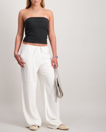 LMTD NLFFINEN LW WIDE PANT Vit Byxor Tjej - Kids Brand Store