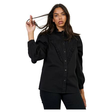 IVY Copenhagen IVY-Yoko Frill LS Shirt - Black Sort, Dame Skjorter