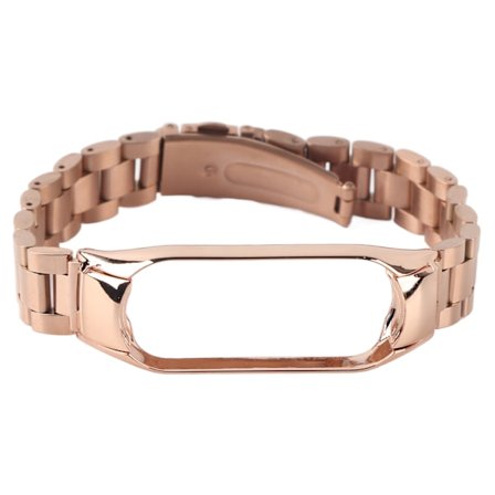Ersättningsarmband för Xiaomi Mi Band 6 SmartWatch-band i metall, ersättningsarmband i roséguld