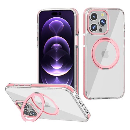 Magnetic Clear Case Kompatibel Iphone 15 Pro Max Med Magsafe Stand Ring Hållare Stötsäker För Iphone 15 Pro Max Case