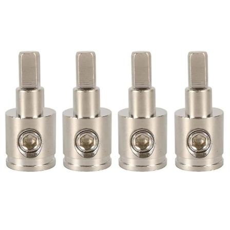 Vahvistimen sisääntulovähennys 0 - 4 Gauge johdinvähennys / maadoitettu Ga-sovittimet Nikkelipinnoitettu messinki 4 kpl