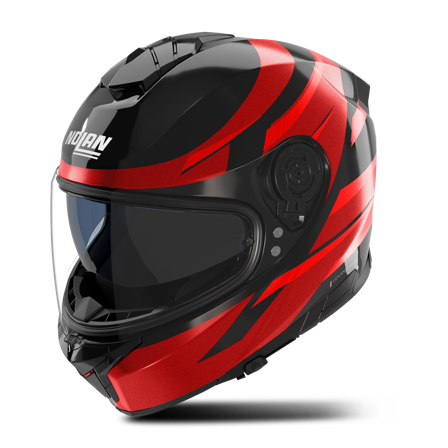 Casco Integrale Nolan N80-8 Fervo Nero/Rosso Cromo Metallo XL