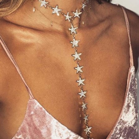 Halskæder Rhinestone Lange Halskæder Krystal Choker Kæde Fest Ch