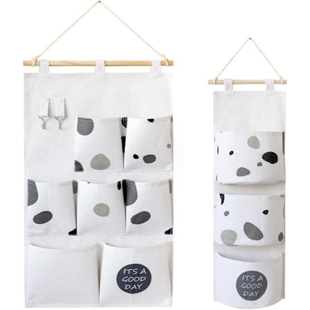 Hængende opbevaringspose, stof dør hængende væg stof opbevaring væg skab soveværelse opbevaring