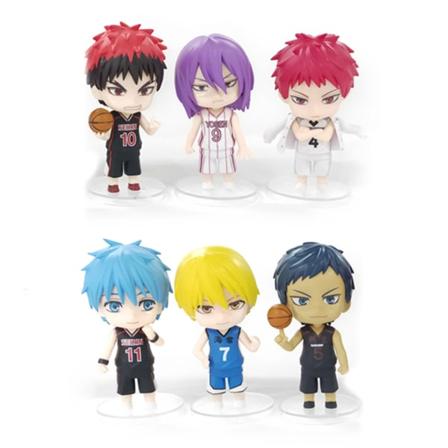6st Kuroko's Basket Cartoon Figur Leksaker Kreativ Handdocka Modell Bildekor set of 6