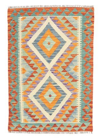 Tappeto Orientale Kilim Afghan Old Style 84X119 Verde/Giallo (Lana, Afghanistan)