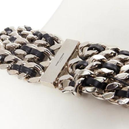 Saint Laurent Vintage Pre-owned Metal necklaces , Grijs , Dames , Maat: ONE Size Vintage Sieraden