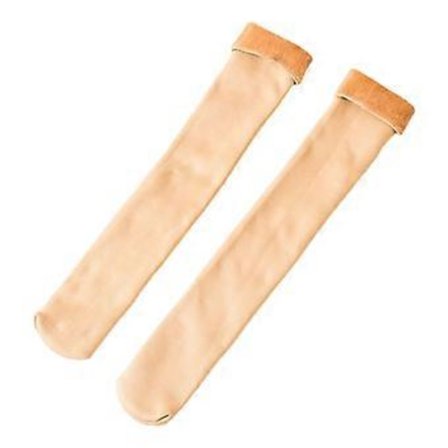 Damstickade lårhöga stövstrumpor extra långa vinterstrumpor över knä (hud)