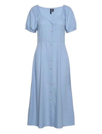 Vmjesmilo S/S Calf Shirt Dress Wvn Ga Blue Vero Moda