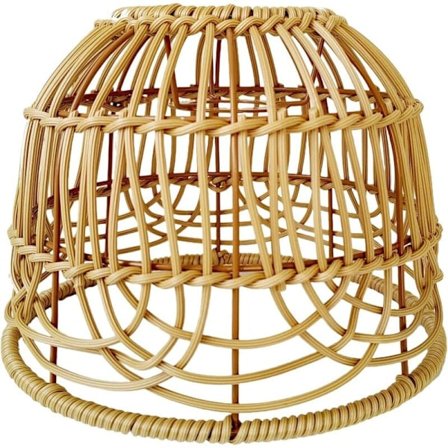 Kreativ Scandi Lampeskærm Naturlig Lampedekoration Hængelampe Vævet Lampeskærm E26 Flet Lampeskærm Pendel Lampe Cover til Tehus, Brun