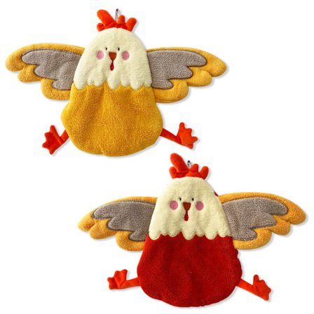 2-pak superabsorberende søte kyllinghåndklær med hengeløkke