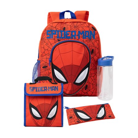 Spider-Man Barnryggsäck Set för Barn (4-pack) One Size Röd