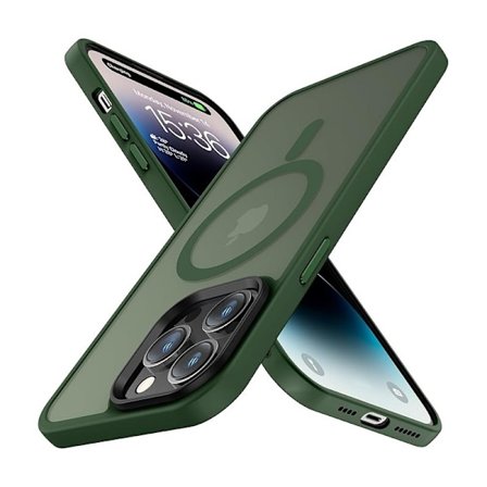 iPhone 16 Pro Max Stötdämpande Skal MagSafe-Kompatibelt V2 - Mörkgrön